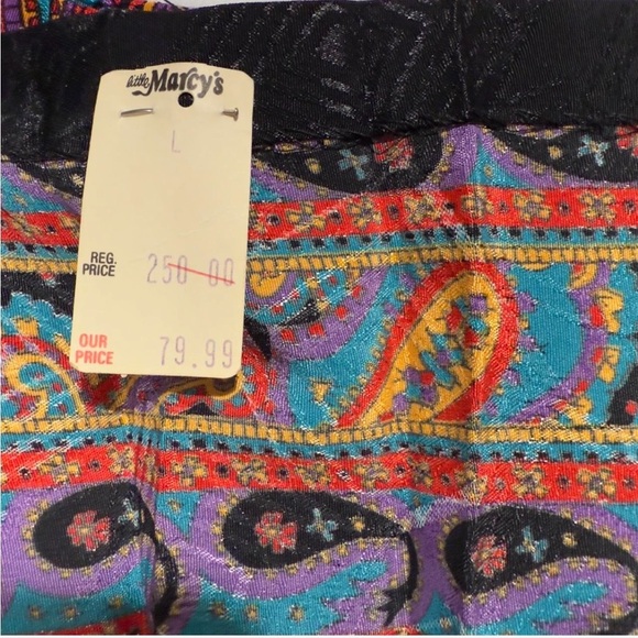 Vintage Boutique 80s Paisley Pleated Midi Skirt NWT, Fall Retro Boho Party Look - Picture 8 of 8